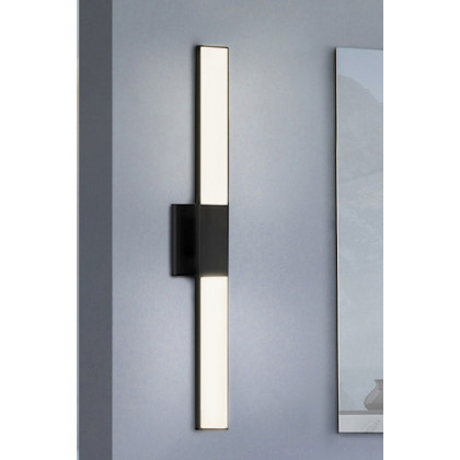 Sonneman Planes LED Double Sconce - Satin Black, 24"