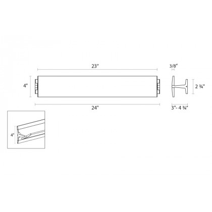Sonneman Aileron LED Sconce - Bright Satin Aluminum, 24"