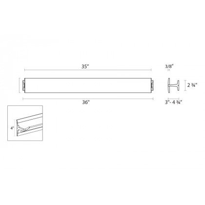 Sonneman Aileron LED Sconce - Bright Satin Aluminum, 36"