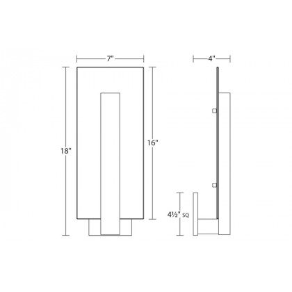 Sonneman Midtown LED Sconce - Textured Gray, Tall