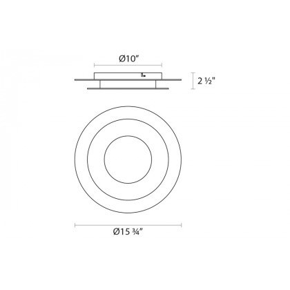 Sonneman Offset LED Surface Mount - 16", Round, 3000K