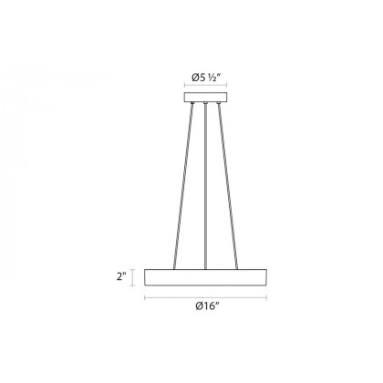 Sonneman Pi LED Pendant - Black Bronze, 16", 3000K