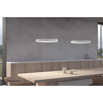 Sonneman Pi LED Pendant - Bright Satin Aluminum, 20", 3000K
