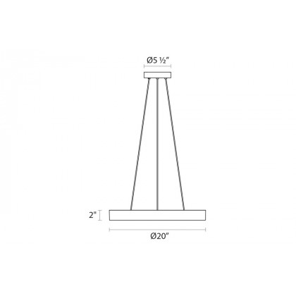 Sonneman Pi LED Pendant - Bright Satin Aluminum, 20", 3000K
