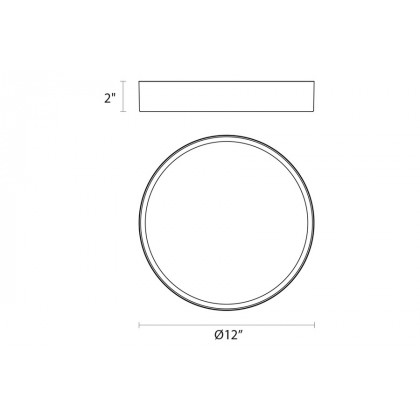 Sonneman Pi LED Surface Mount - Black Bronze, 12", 3000K