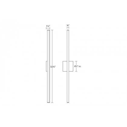 Sonneman Stix LED Bath Bar - Satin Black, 32"