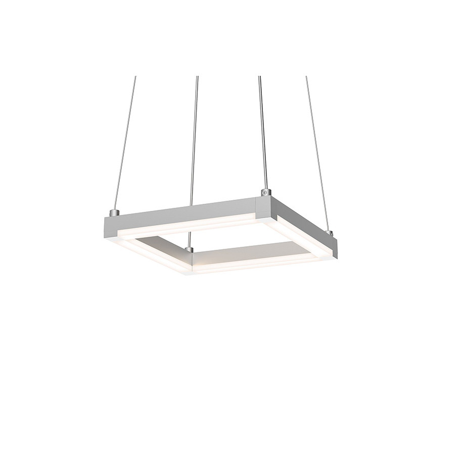Sonneman Stix Square LED Pendant - Bright Satin Aluminum, 9"