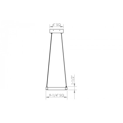 Sonneman Stix Square LED Pendant - Bright Satin Aluminum, 9"