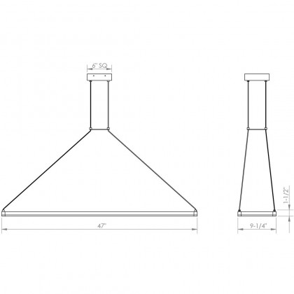 Sonneman Stix Rectangle LED Pendant - 47" x 9"