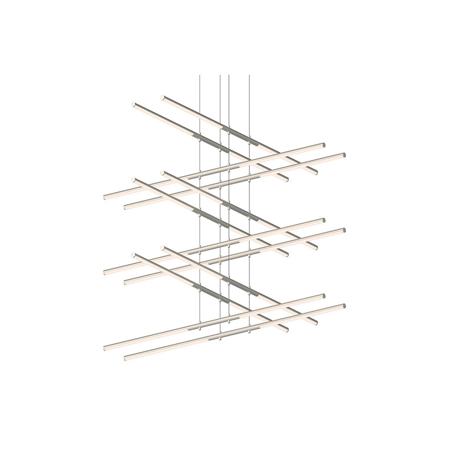 Sonneman Tik-Tak LED Chandelier - Satin Nickel, Stack 6-Tier