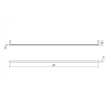 Sonneman Thin-Line LED Wall Bar - Bright Satin Aluminum, 6" Two-Sided, 3000K