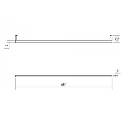 Sonneman Thin-Line Indirect LED Wall Bar - Bright Satin Aluminum, 4", 2700K