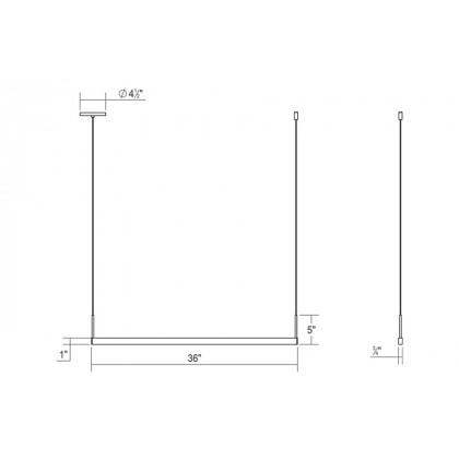 Sonneman Thin-Line LED Pendant - Satin White, 3" One-Sided, 3000K
