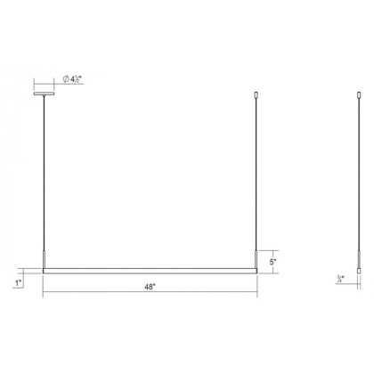 Sonneman Thin-Line LED Pendant - Satin White, 4" One-Sided, 3500K