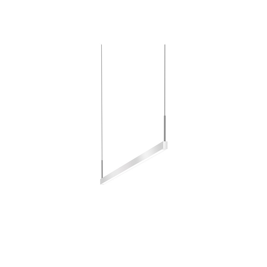 Sonneman Thin-Line LED Pendant - Bright Satin Aluminum, 3" One-Sided, 3000K