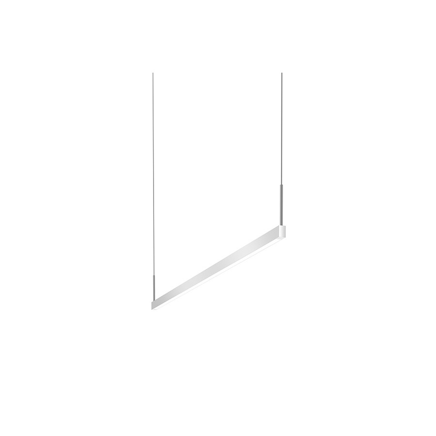Sonneman Thin-Line LED Pendant - Bright Satin Aluminum, 4" One-Sided, 2700K