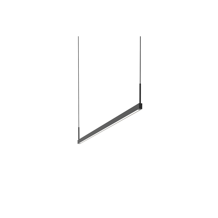 Sonneman Thin-Line LED Pendant - Satin Black, 4" One-Sided, 3500K
