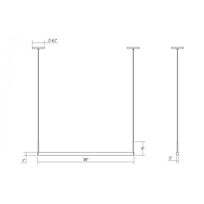 Sonneman Thin-Line LED Pendant - Satin White, 3" Two-Sided, 3000K