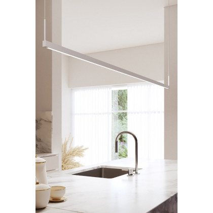 Sonneman Thin-Line LED Pendant - Satin White, 6" Two-Sided, 3500K