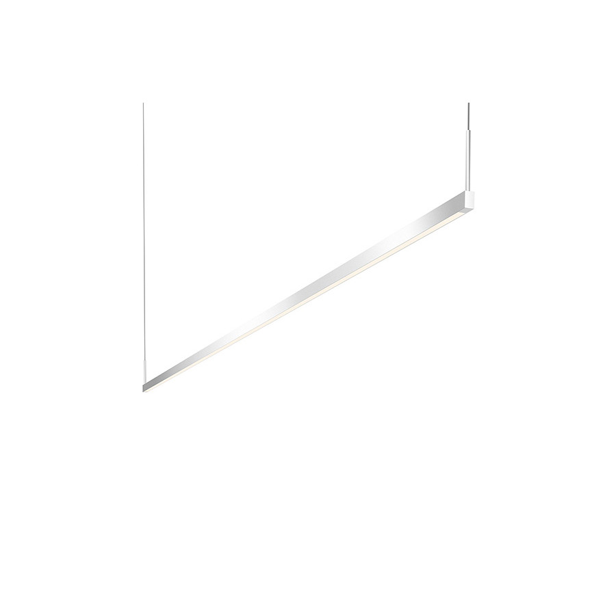 Sonneman Thin-Line LED Pendant - Bright Satin Aluminum, 8" Two-Sided, 3000K