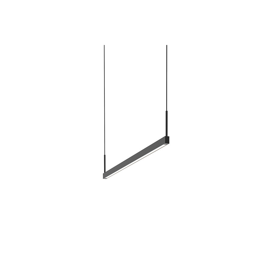 Sonneman Thin-Line LED Pendant - Satin Black, 3" Two-Sided, 3000K