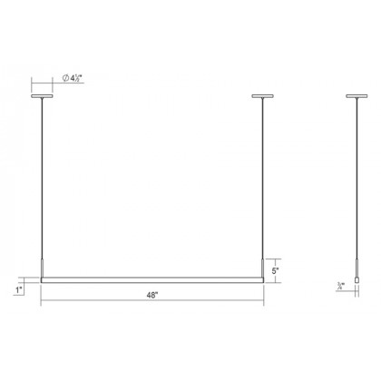 Sonneman Thin-Line LED Pendant - Satin Black, 4" Two-Sided, 3500K