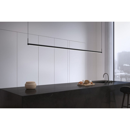 Sonneman Thin-Line LED Pendant - Satin Black, 8" Two-Sided, 3000K