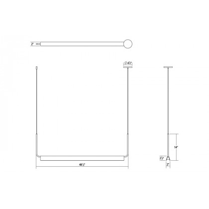 Sonneman Morii LED Pendant - Bright Satin Aluminum, 48"