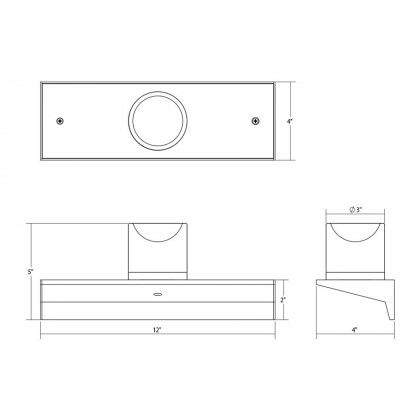 Sonneman Votives LED Wall Bar - Satin Black, 1", 3" height x 3" diameter