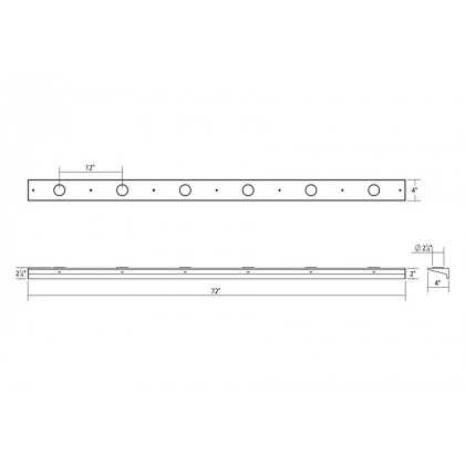 Sonneman Votives LED Wall Bar - Bright Satin Aluminum, 6", .25" height x 2.25" diameter
