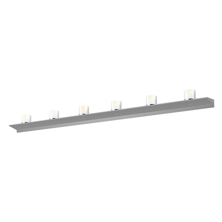 Sonneman Votives LED Wall Bar - Bright Satin Aluminum, 6", 3" height x 3" diameter