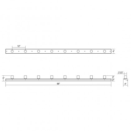 Sonneman Votives LED Wall Bar - 8', 3" height x 2.25" diameter