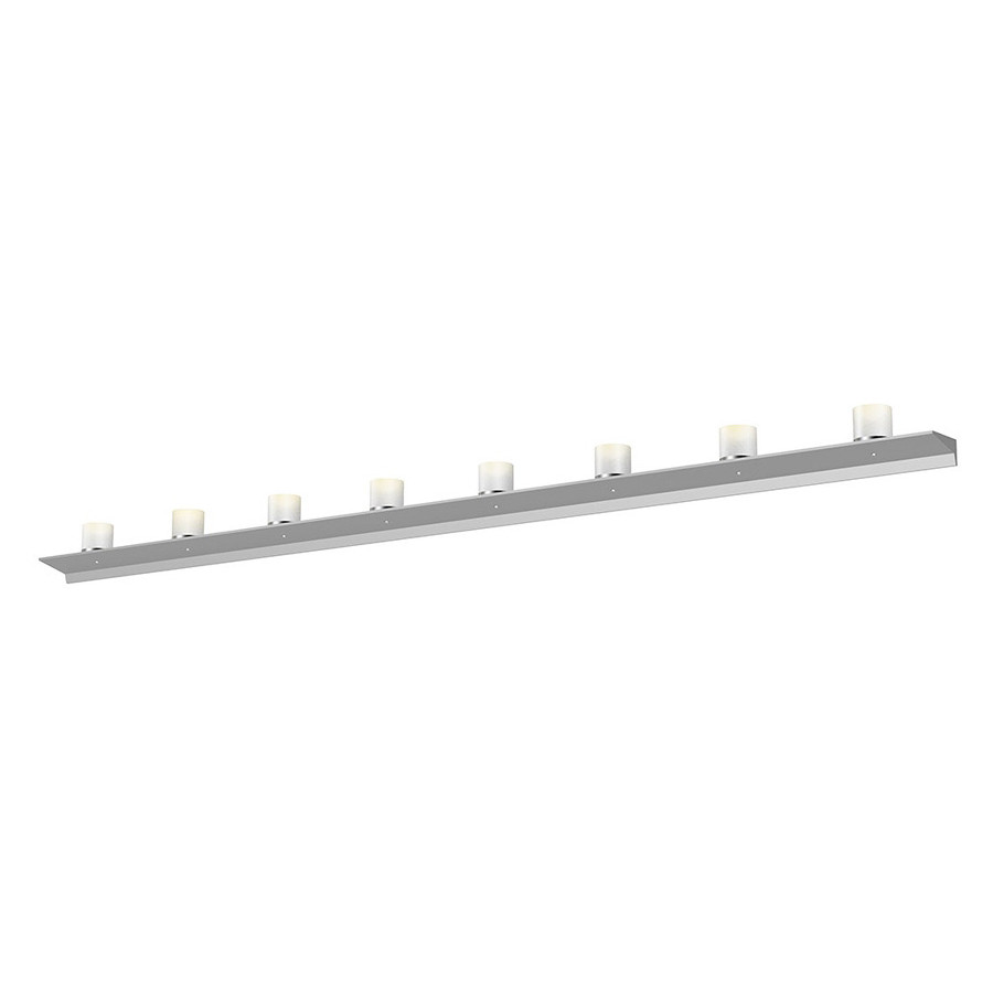 Sonneman Votives LED Wall Bar - Bright Satin Aluminum, 8", 3" height x 3" diameter