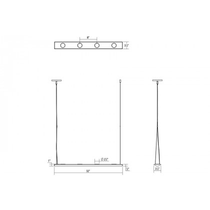 Sonneman Votives LED Bar Pendant - Satin White, 3", .25" height x 2.25" diameter