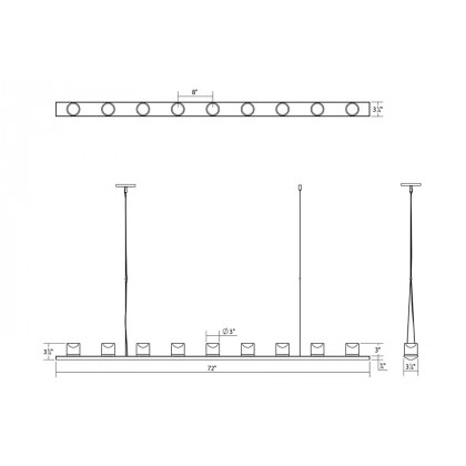 Sonneman Votives LED Bar Pendant - Satin White, 6", 3" height x 3" diameter