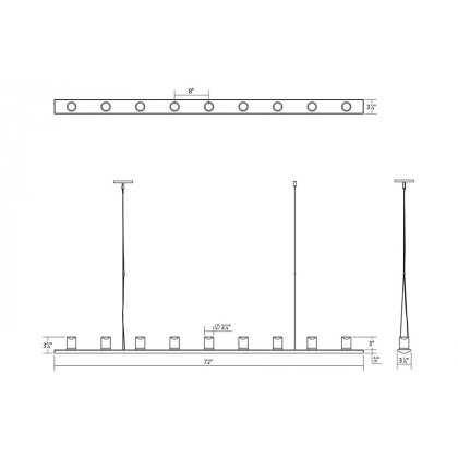 Sonneman Votives LED Bar Pendant - Satin White, 6", 3" height x 2.25" diameter