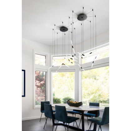 Sonneman Ballet LED Chandelier - Satin Black, 9-Light, Swag