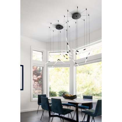 Sonneman Ballet LED Chandelier - Satin Black, 9-Light, Spreader