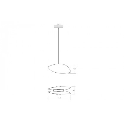 Sonneman Papillons LED Single Pendant - Satin Black Shade , Standard Single Pendant