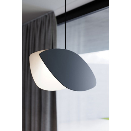 Sonneman Papillons LED Single Pendant - Satin Black Shade , Long Oval Single Pendant