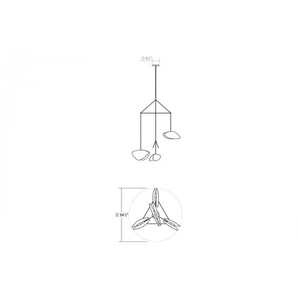 Sonneman Papillons LED Chandelier - Assorted Shade Colors, 4-Light Standard