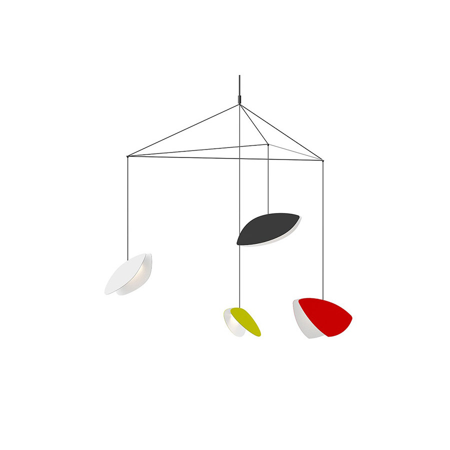 Sonneman Papillons LED Chandelier - Assorted Shade Colors, 4-Light Large