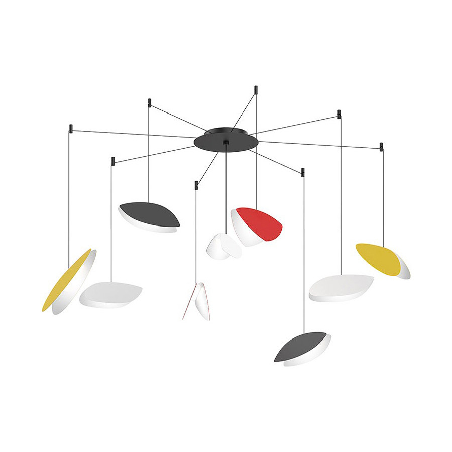 Sonneman Papillons LED Chandelier - Assorted Shade Colors, 9-Light Swag