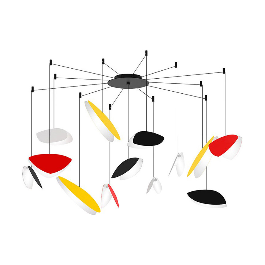 Sonneman Papillons LED Chandelier - Assorted Shade Colors, 13-Light Swag