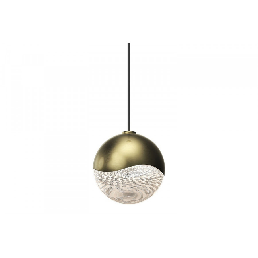 Sonneman Grapes LED Single Pendant - Brass Finish, Single Small, Micro-Dome Canopy