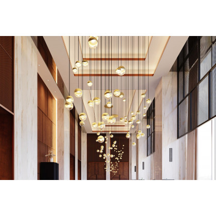 Sonneman Grapes LED Single Pendant - Brass Finish, Single Small, Micro-Dome Canopy
