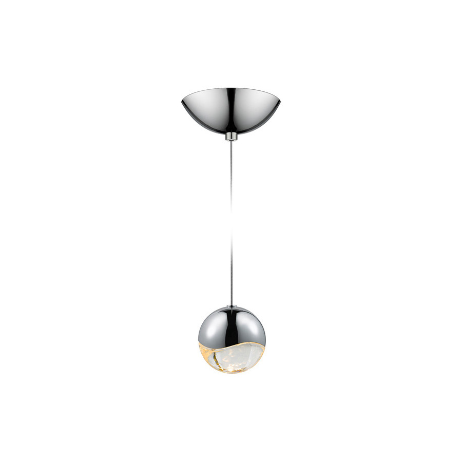 Sonneman Grapes LED Single Pendant - Polished Chrome, Single Medium, Dome Canopy