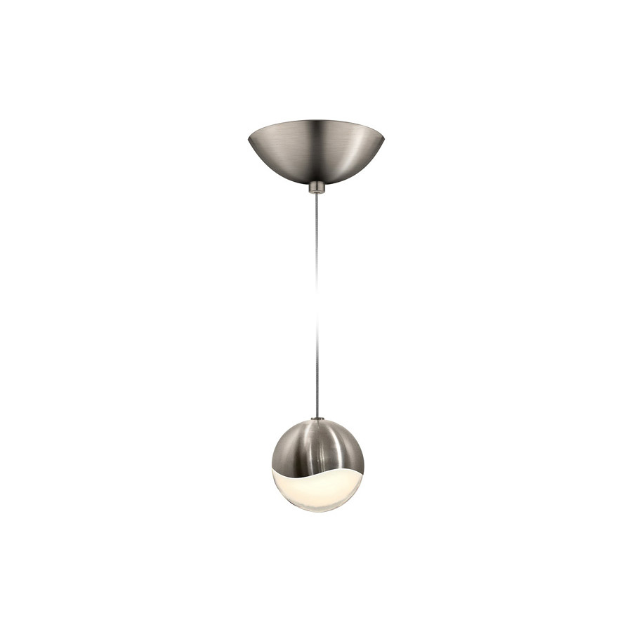 Sonneman Grapes LED Single Pendant - Satin Nickel, Single Medium, Dome Canopy