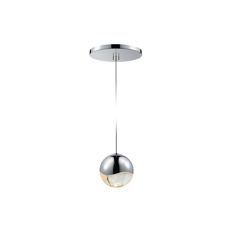 Sonneman Grapes LED Single Pendant - Polished Chrome, Single Medium, Round Canopy
