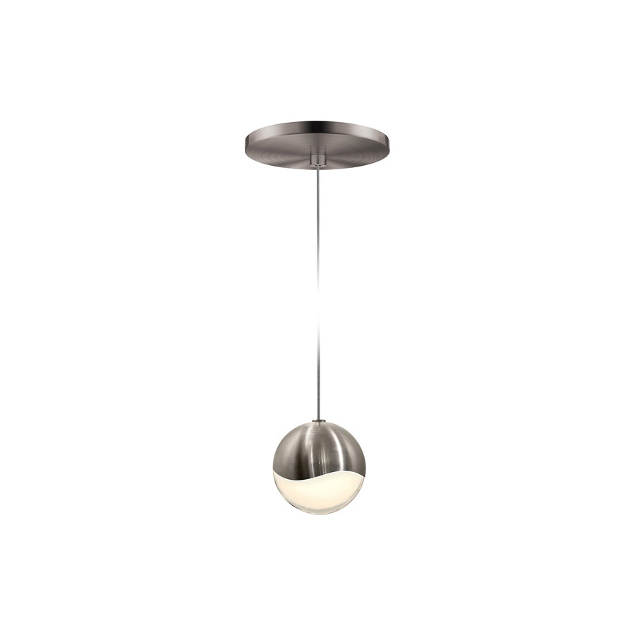 Sonneman Grapes LED Single Pendant - Satin Nickel, Single Medium, Round Canopy